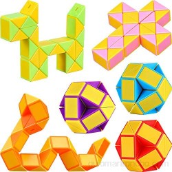 9 Piezas de Mini Serpiente de Cubo de 24 Bloques Cubos de Velocidad Mágica Mini Puzzle Rompecabezas de Plástico Juguete Favores de Fiesta (Color Aleatorio B)