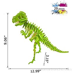 Afufu Juguetes Niños Rompecabezas para Colorear En 3D Kit De Manualidades de Pintura Puzzle Madera Juegos de Montaje Maqueta de Dinosaurio Educativa Regalo de Cumpleaños para Niñas 5 6 7 8 9+ años