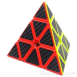 Coolzon Triángulo Pyraminx Puzzle Cube Pyramid Cubo Magico con Pegatina de Fibra de Carbono Velocidad