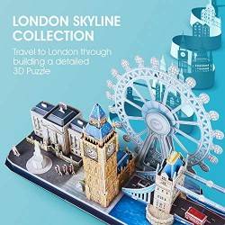 CubicFun Puzzle 3D Londres CityLine Rompecabezas 3D Juego de Modelos de Construcción Souvenir Regalo para Niños Adultos 107 Piezas
