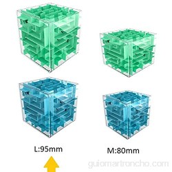 digitCUBE Puzzle 3D de abyinto de bola XL – Juego de habilidad 10 x 10 cm – Regalo para niños y niñas (azul)