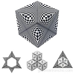 GeoBender - Cubo magnetico 3D 1 x Abstract-2 con 104 variaciones - Juguete antiestres de Rompecabezas niños y Adultos - Juegos de Puzzle de Paciencia Creativo - Infintiy Cube de Jugar de Aprendizaje