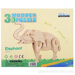 Georgie Porgy Rompecabezas de Madera 3D Puzzle de Modelo Colección de de Animales Juguete de Construcción Kit Kids Jigsaw Toy Edad 5+ (3 Piezas) (Ippopotamo Coccodrillo Elefante)