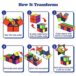 Juego de cubos mágicos con forma de cubo de estrella cubos transformadores para niños y adultos (multicolor)