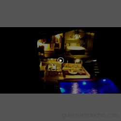 La Vida en Led DIY Casa de Muñecas con Piscina Miniatura Puzzle 3D con luz y música (Casa DIY Piscina)