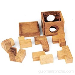 Logica Juegos Art. Tetris 3D - Cubo Soma - 100 en 1 - Rompecabezas 3D De Madera Preciosa - Dificultad 3/6 Difícil - Colección Leonardo da Vinci