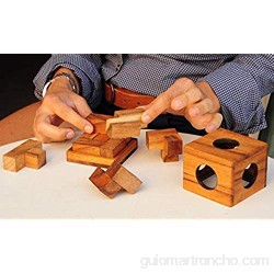 Logica Juegos Art. Tetris 3D - Cubo Soma - 100 en 1 - Rompecabezas 3D De Madera Preciosa - Dificultad 3/6 Difícil - Colección Leonardo da Vinci