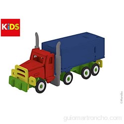 Marabu 0317000000004 Kids - Puzzle de Madera en 3D (38 Piezas) diseño de camión 19 x 8 cm Color marrón