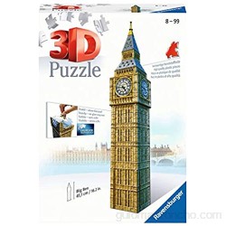 Ravensburger- Big Ben 3D Puzzle 216pc Color marrón Amarillo Gris 27.2 x 19.3 x 6.9 (646607)
