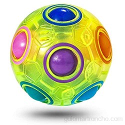 ROXENDA Rainbow Ball Magic Ball Juego de Habilidad Bola de Rompecabezas - Cerebro Teaser y Bola de Estrés para Niños y Adultos (Verde)