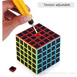 TOYESS Speed Cube Rompecabezas Cubo de Fibra de Carbono 5x5x5 Cubo Magico Liso Cubo de Velocidad Regalo para Adulto Niños Negro