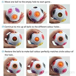 Twister.CK Magic Rainbow Ball Puzzle Speed Cube Juguete Educativo para niños Puzzle Ball Stress Relief para Adolescentes Adultos