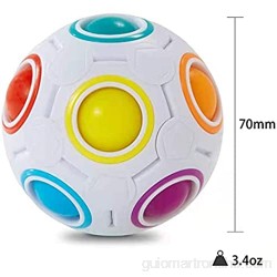 Vdealen Challenge Puzzle Speed Cube Ball Juego de Combinación de Colores Divertido Rompecabezas de Juguete Fidget (Bola Arcoiris Blanca)