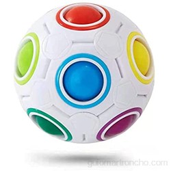 Vdealen Challenge Puzzle Speed Cube Ball Juego de Combinación de Colores Divertido Rompecabezas de Juguete Fidget (Bola Arcoiris Blanca)