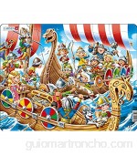 Larsen US41 Niños alegres Jugando a los Vikingos Puzzle de Marco con 30 Piezas