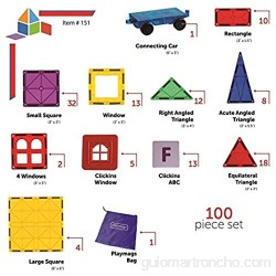 Playmags Magnetic Tiles Juego Ganador de los Colores claros con Coche de bonificación - ValueSet 100 Piezas! - Entrega Rápida en el Reino Unido B-Creative
