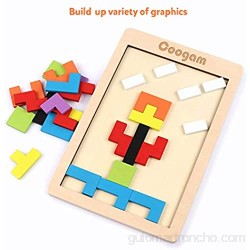 Coogam Puzzle de Madera 40 Piezas Tangram Jigsaw Brain Teaser Toy para Adulto Caja de Rompecabezas de Madera Juego de Cerebro Bloque de Construcción Inteligencia Regalo Educativo para Niños
