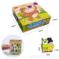 EKKONG Puzzles de Madera Animales Rompecabezas Juguetes Bebes Puzzles de Madera Educativos para Bebé Juguetes niños 0-3 años