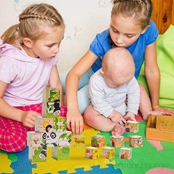 EKKONG Puzzles de Madera Animales Rompecabezas Juguetes Bebes Puzzles de Madera Educativos para Bebé Juguetes niños 0-3 años