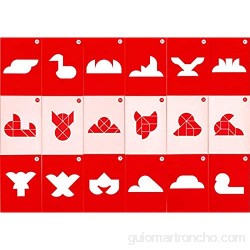 Logica Juegos Art. Doble Corazón Tangram - 42 Figuras en 1 - Rompecabezas Matematico - Rompecabezas de Madera - Juego para 1 o 2 Jugadores - Serie Euclide