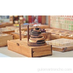 Logica Juegos Art. Torre de Hanoi 9 Discos - Rompecabezas de Madera Preciosa - Distintos Niveles de Dificultad
