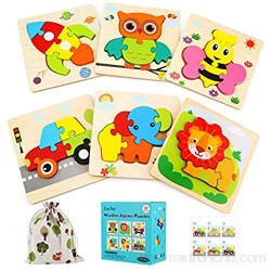 Luclay Puzzles de Madera Educativos Juguetes Montessori para Bebé Niños 2 3 4 5 años Preescolar Juguetes Regalos Regalo De cumpleaños Navidad (6 Piezas)