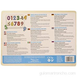 Melissa & Doug- See-Inside Numbers Peg Juego Puzzle con 10 Piezas Multicolor (96013)