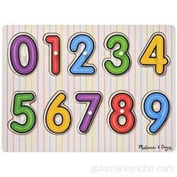Melissa & Doug- See-Inside Numbers Peg Juego Puzzle con 10 Piezas Multicolor (96013)