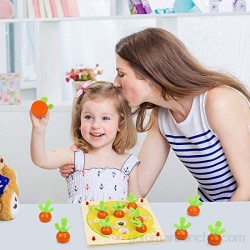 O-Kinee Juguetes Montessori Juguetes Educativos Memoria de Zanahoria Rompecabezas Juegos de Madera Zanahorias Clasificación Juguetes Madera Granja Infantiles Regalo de cumpleaños Navidad