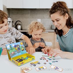 Puzzle Infantiles para Niños 3+ Años Juguetes de Madera Montessori Magneticos Rompecabezas de Coches Juegos Educativos Regalos para Niños Niñas 3 4 5 6 Años