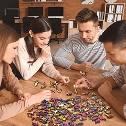 SPECOOL Puzzle de Madera Puzzle de León Puzzle de Colorido de Forma única Puzzle Animales para Adultos y Niños Colección de Juegos Familiares