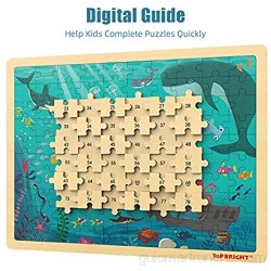 TOP BRIGHT 100 Pieza del Jigsaws Puzzles de Madera Sea World Toddler Jigsaws para Niños y Niñas de Edades 3 4 y 5
