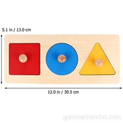 TOYANDONA 1 Pieza de Rompecabezas de Madera para Bebés Pomo de Madera Montessori Tablero de Clavijas Forma Geométrica Juego de Juguetes Educativos para Bebés