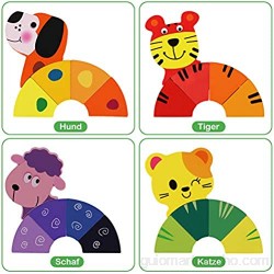 XDDIAS Puzzles de Madera Educativos Juguetes Montessori para Bebé niños 1 2 3 4 5 6 años Preescolar Juguetes Regalos Regalo de cumpleaños Navidad (4 Piezas)