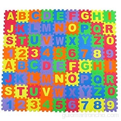Cooplay Alfabeto Letras y números Espuma Puzzle Cuadrado Bloques Espuma 5 x 5 pulgadas 36 piezas