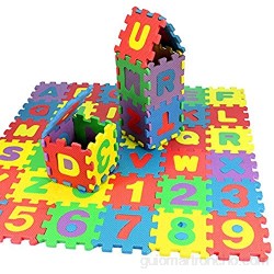 CPNG Kids Foam Puzzle Alfombra de juego (juego de 36 piezas) 25 9 x 25 9 pulgadas entrelazadas de EVA con alfabeto y números puzzle para adultos y niños regalo de apertura para niños
