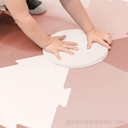Lalaloom ROSE PLAYMAT - Alfombra infantil para juego (alfombra puzzle para bebe redonda con suelo de espuma EVA para habitación) 120x120x1 cm color Rosa