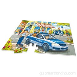 Noris 606031792 XXL Puzzle Gigante a Rayas con la policía con 45 Piezas (tamaño Total: 64 x 44 cm) – para niños a Partir de 3 años