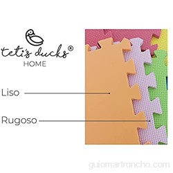 TETI´S Ducks Home -Alfombra Infantil Puzzle para Niños y Bebes - Mat Espuma Suave eva Colores PLENOS - Juego Alfombrillas Ideal para desarrollar psicomotricidad 90 x 90 cm Aprox (30x30 Cada Pieza).