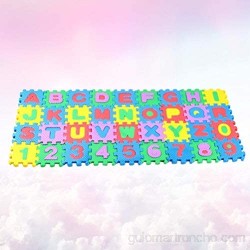 TOYANDONA Juego de 36 alfombrillas de encastre con letras y números alfombrilla de espuma lavable para suelo alfombra cuadrada juguetes educativos para niños 6 x 6 cm