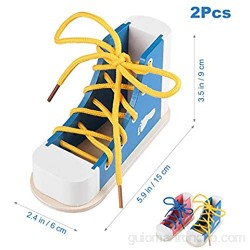 Toyvian 2 Piezas de Zapatos Que Atan El Kit de Enseñanza de Juguete Aprenda a Atar Los Moldes de Enseñanza para Niños Pequeños (Color de Cordones Aleatorio)