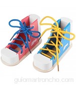 Toyvian 2 Piezas de Zapatos Que Atan El Kit de Enseñanza de Juguete Aprenda a Atar Los Moldes de Enseñanza para Niños Pequeños (Color de Cordones Aleatorio)