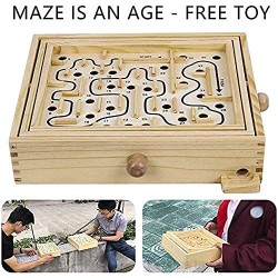 Juego de mesa de laberinto de madera tablero de equilibrio de 25/36/60 niveles laberinto de escritorio interactivo rompecabezas educativo juguete para niños y adultos (L)