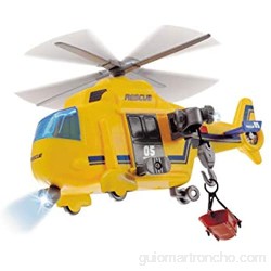 Dickie-Helicóptero Action Series 18cm 3302003 Vehículo de Juguete con función Color Amarillo