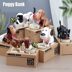 Marjory Little Dog Puggy Bank Battery Powered Robótitic Dog Coin Munching Toy Money Box Saving Money Coin Bank for Kids Puggy Bank Toy-Product Noded Batteries