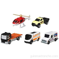 Mattel - C1817 Matchbox Pack de 5 vehículos del desierto coches de juguete modelos surtidos