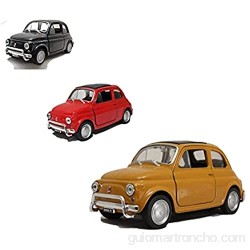 Modelo de coche Fiat 500 / con accionamiento de retracción / 1:34 / aprox. 11 cm / cuatro colores / amarillo / rojo / blanco / o negro / selección aleatoria / Fiat