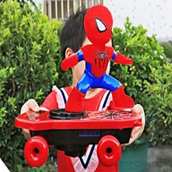 Niños Eléctrico Acrobacia Juguete Automático Araña Man Rollover Acrobacia Coche Juguete - Rojo