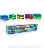 Rosepoem 5 piezas colorido creativo pequeño autobús TAYO Bus juguete de viento (Tayo + Rogi + Gani + Rani + Citu)