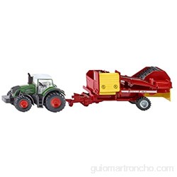 SIKU 1808 Tractor Fendt con recolectora de patatas 1:87 Multifuncional Metal/Plástico Verde/Rojo